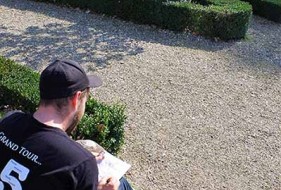 Student sketching in Villa Petraia, an essential part of the study abroad program.