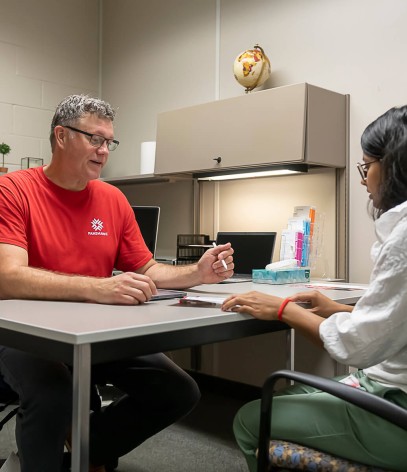Student receiving counselling