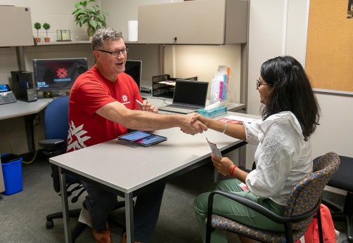 Counsellor with student