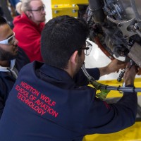aviation technicians working on an airplane