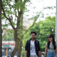 Two students walking outside Fanshawe College