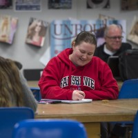 Design Foundations student, working in design studio