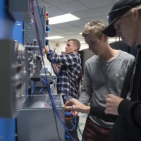 Students working in Electronics Engineering lab