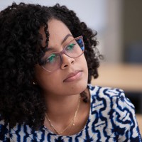 Girl with inquisitive look on her face