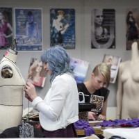 Fashion Design student working on project in design studio