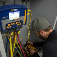 Student working on HVAC