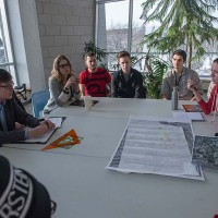 Urban Design students discussing an idea