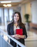 a student is smiling