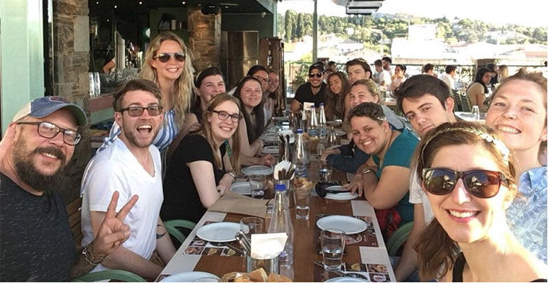 Students meeting up during their studies abroad