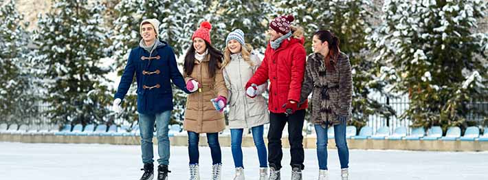 friends ice skating