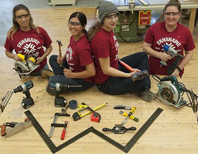 Photo of participants in Women in Carpentry program