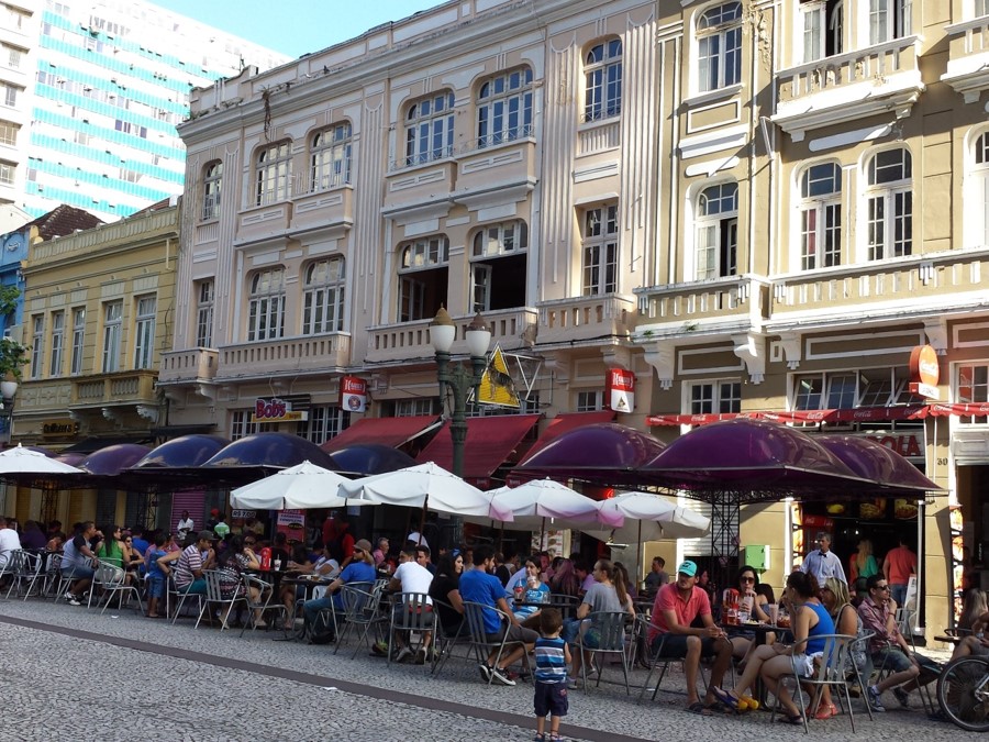 Historical street in Curitiba, Brazil