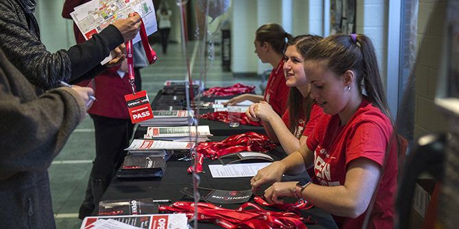 Photo of Fanshawe students and staff at open house